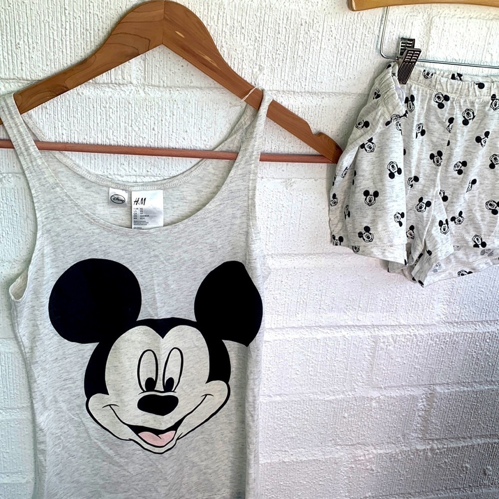 H&M Mickey Women's Pajama Tank and Short Set sz XS - Picture 1 of 6